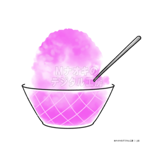 かき氷 イチゴシロップ　shaved ice strawberry syrup