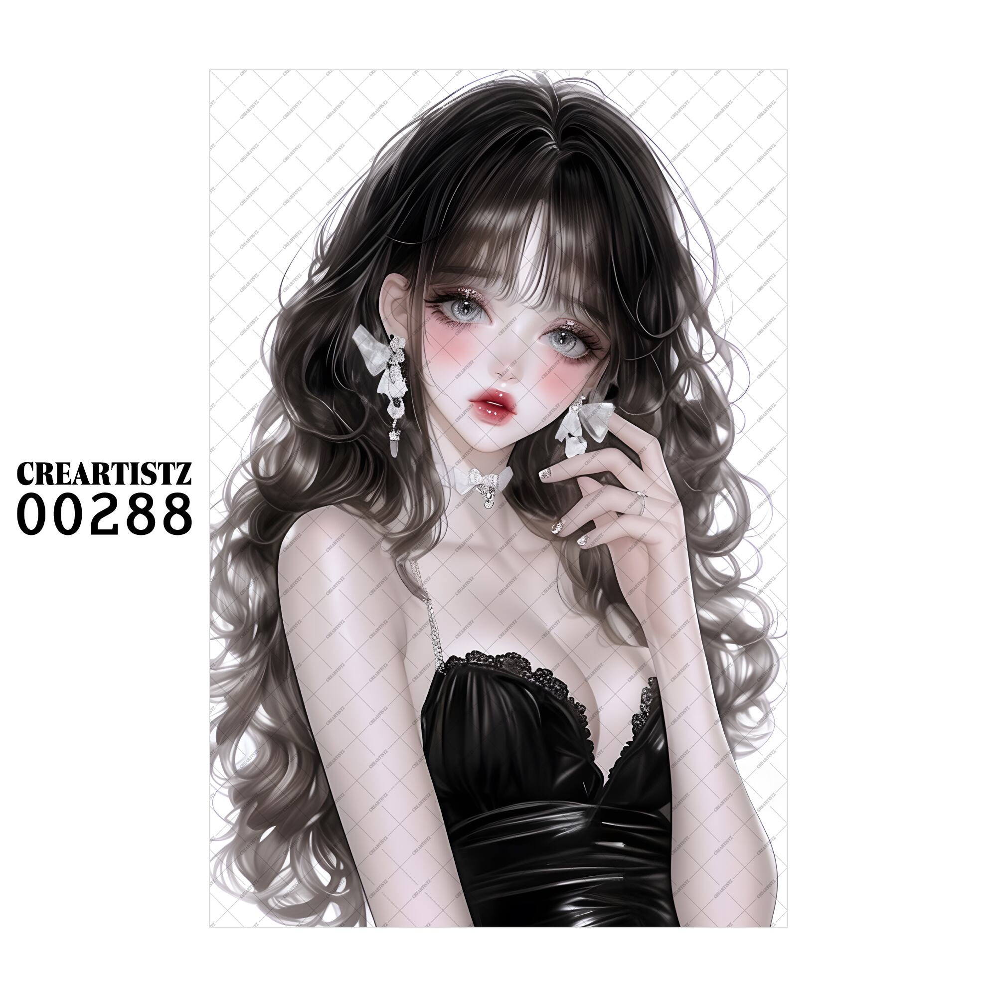 00288 ガール キュート オリジナル ペーパー/ステッカー 4枚セット CREARTISTZ