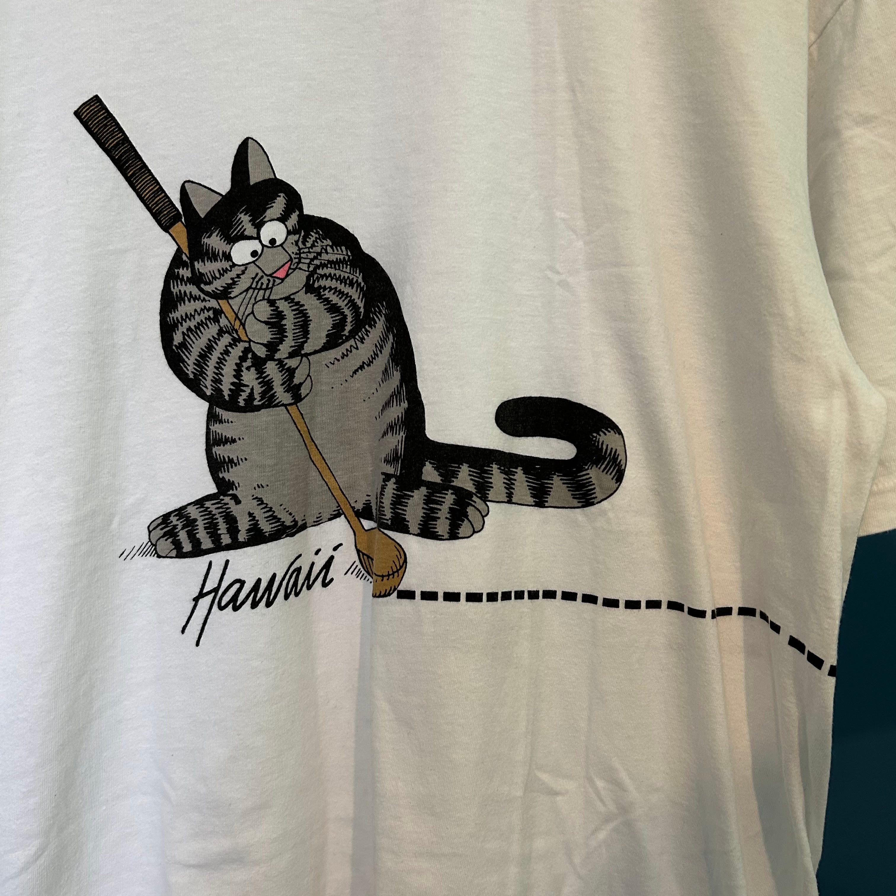 crazy shirts】Tシャツ クリバンキャット ゴルフ USA製 ホワイト M