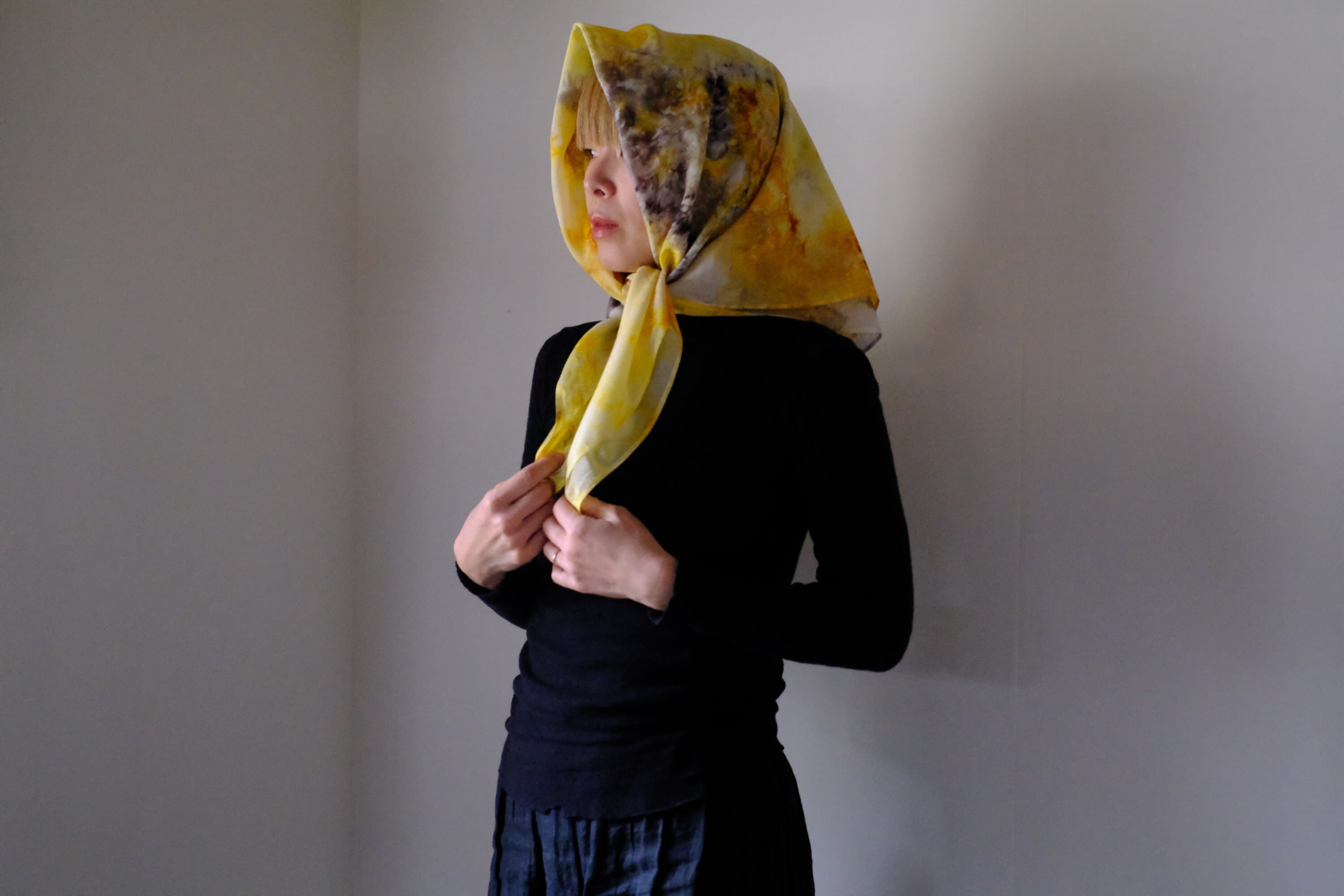 コットンシルクスカーフ　o-0532