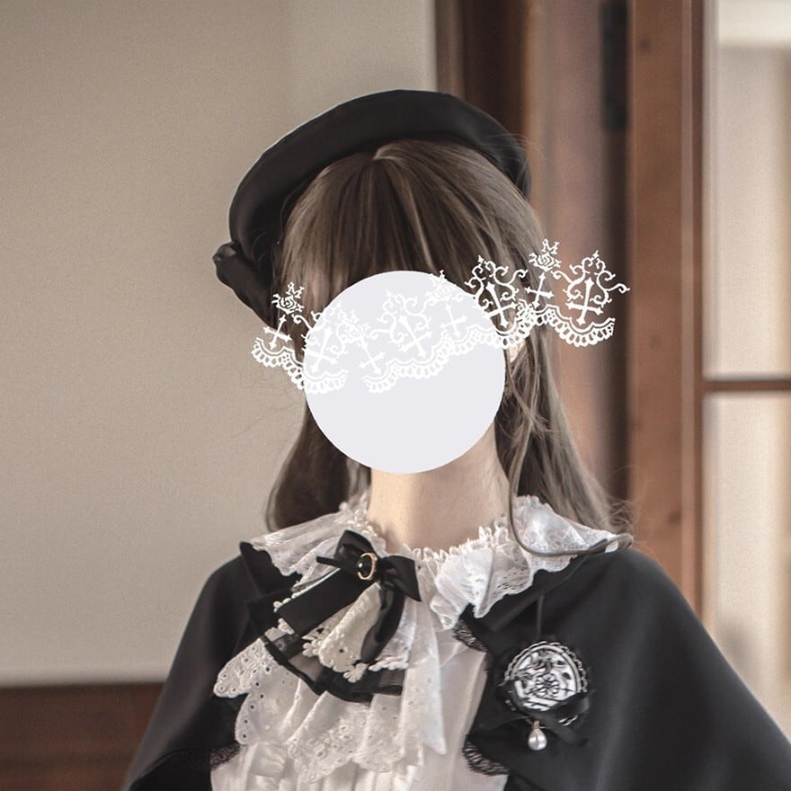 クラロリ セットアップ 秋色 ベレー帽 ブラック 女学生 学園風 控えめ 英国風 胡桃木