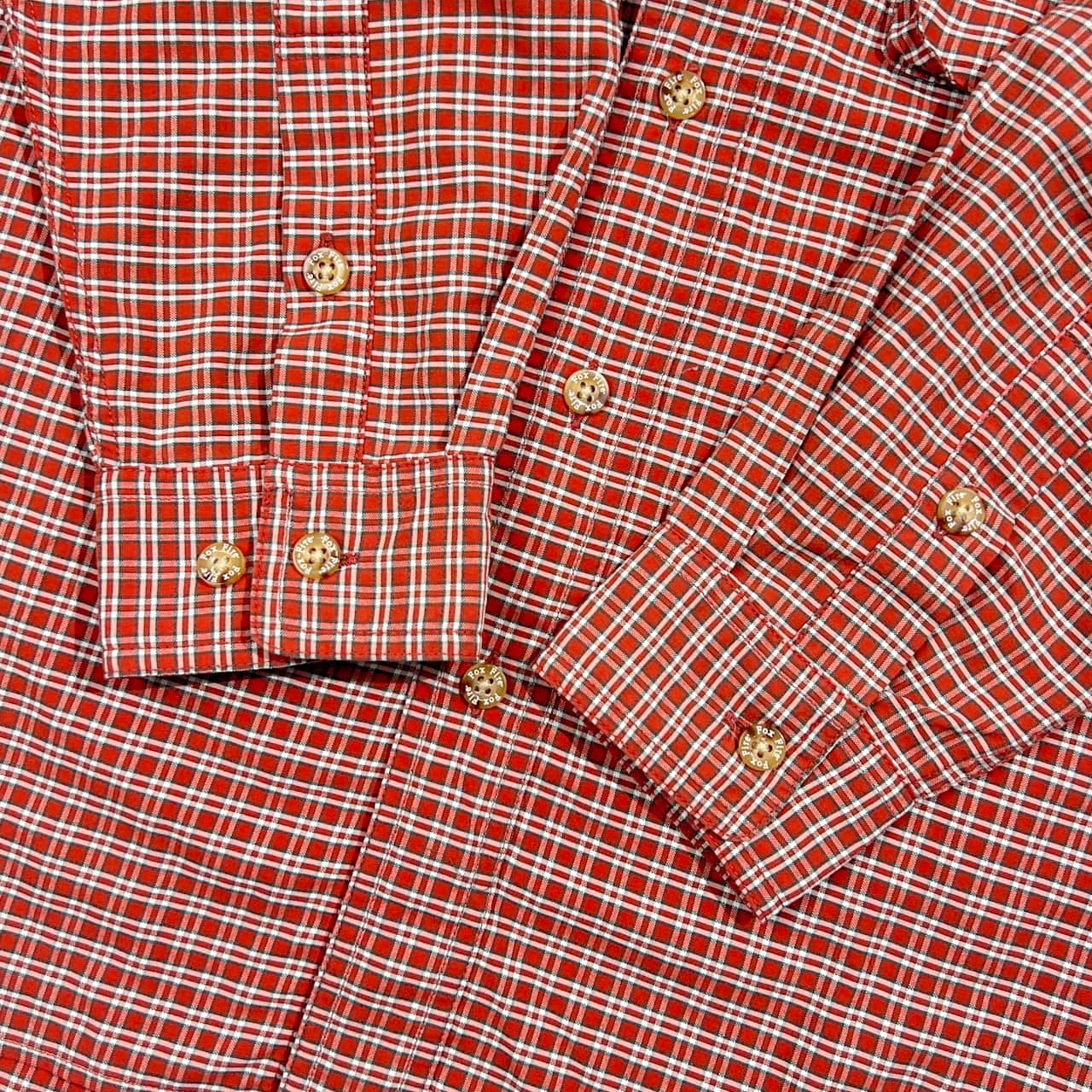 Fox Fire フォックスファイヤー チェック 長袖 ワークシャツ M/朱色系 メンズ アウトドア