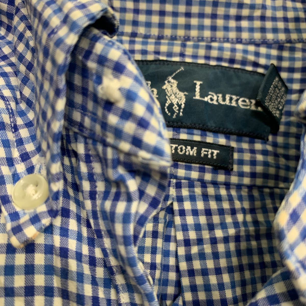 未使用 LAUREN ラルフローレン エンブレム 長袖シャツ チェック XXS 