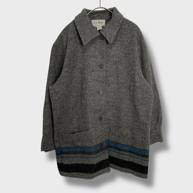 80s USA製　エルエルビーン　ウールコート　ミドル丈　グレー　メンズSM相当