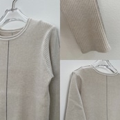 配色ラインリブknit/エクリュ