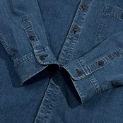 Papas パパス 切替 コーデュロイ シャンブレー デニムシャツ ジャケット L/インディゴ メンズ