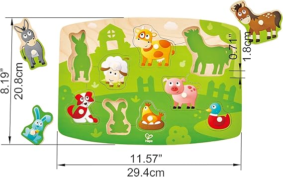 ハペ　5種 Hape(ハペ) まきばのどうぶつえん 2才以上 木製 パズル おもちゃ E1408