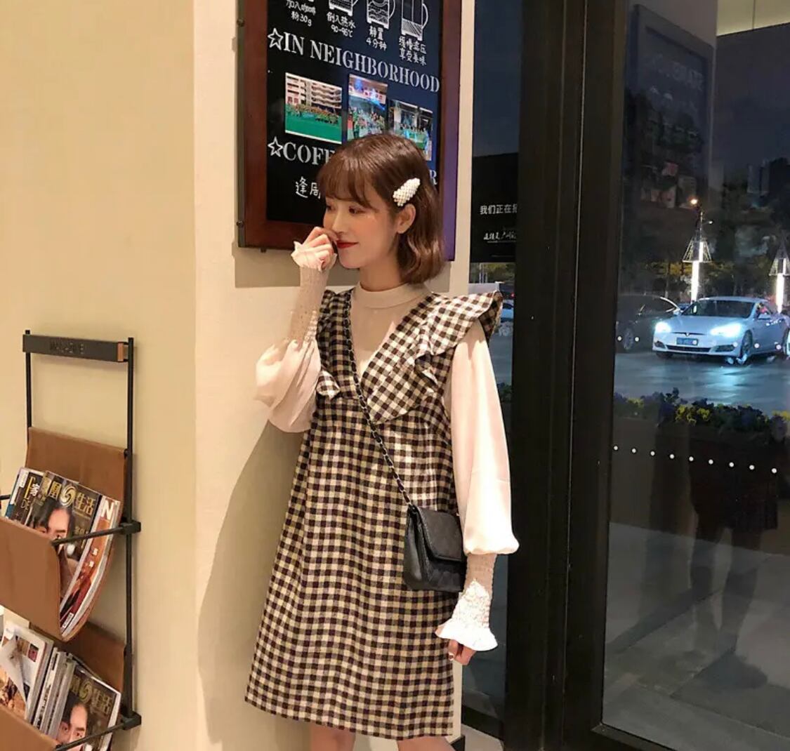 2color♡ フリルが可愛い♡ セットアップ 2点セット ツーピース 透け感