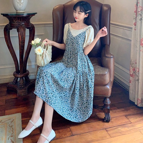 ✞ スタンダードスリム♥カワイイ♥花柄スカート ロングノースリーブ レトロ 長袖 ✞ゴスロリ SM ミリ 甘ロリ クラロリ 和ロリ エレガント 黒ロリ 姫ロリ 華ロリ BB-BB3683817