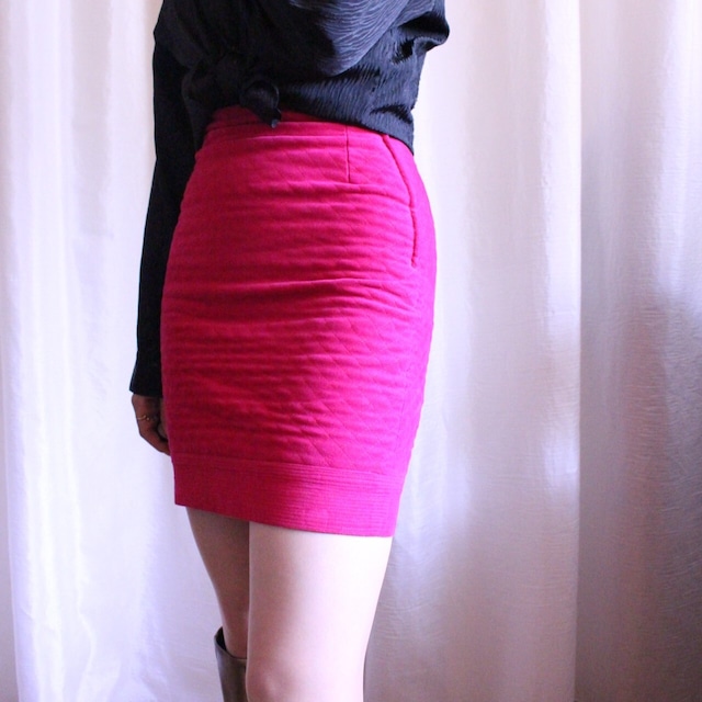 キルティングスカート　vivid pink