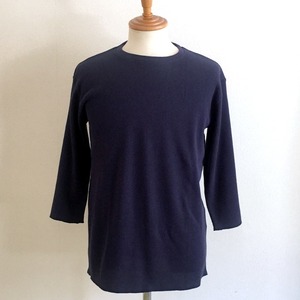 Waffle Crew Neck Cut & Sewn(Three-Quarter)　Navy