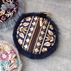 【受注製作】もけもけファーポーチ ネイビー