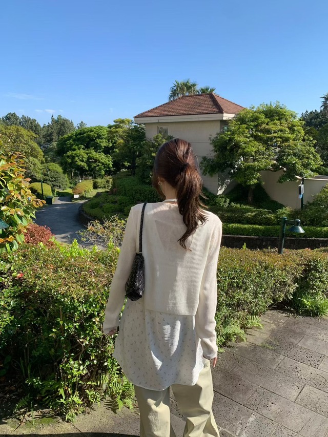 (予約) mellounge  / Uni rib cardigan 4color