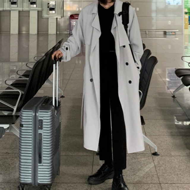 レイヤードデザインコート｜オーバーサイズ｜モードカジュアル m0076