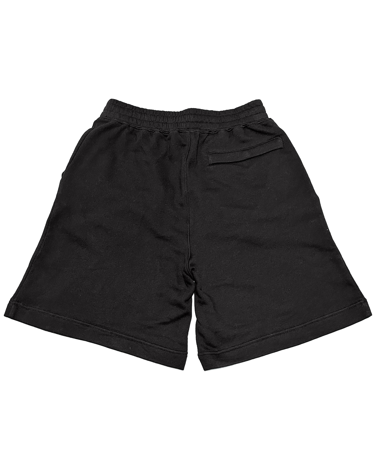 BASIC ONE POINT LOOSE FIT SWEAT SHORTS - BLACK