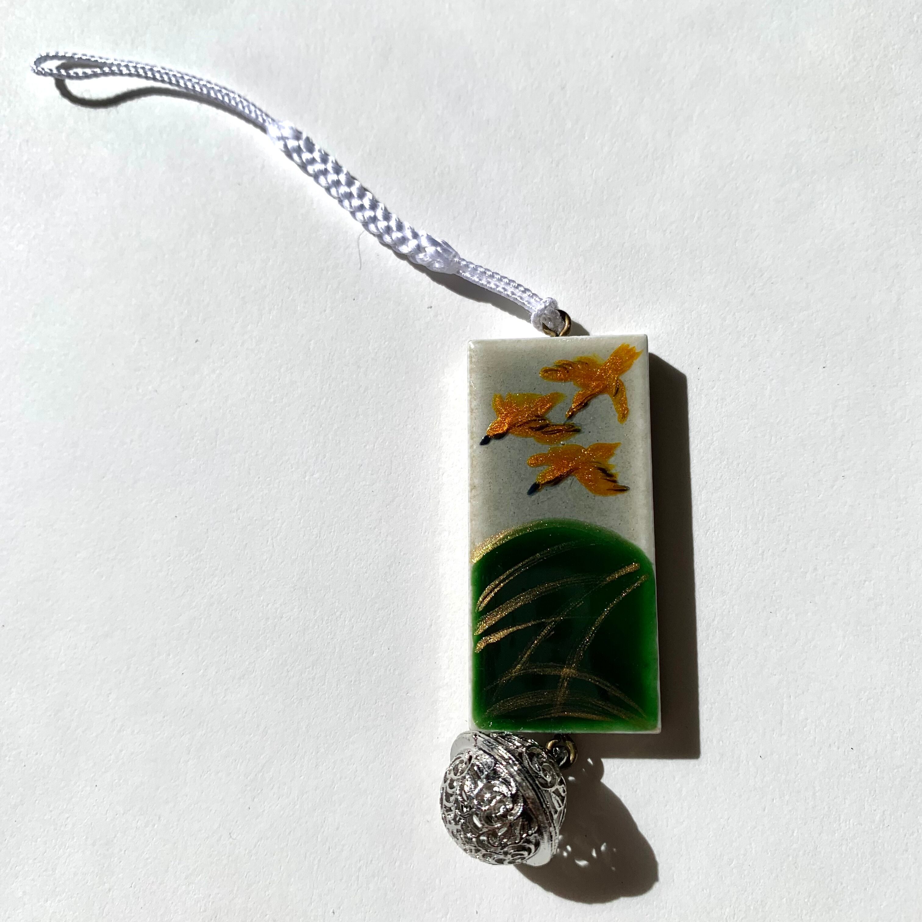 花札ストラップ 8月（芒に雁） | ～和のもの絵付け～ やまと草子