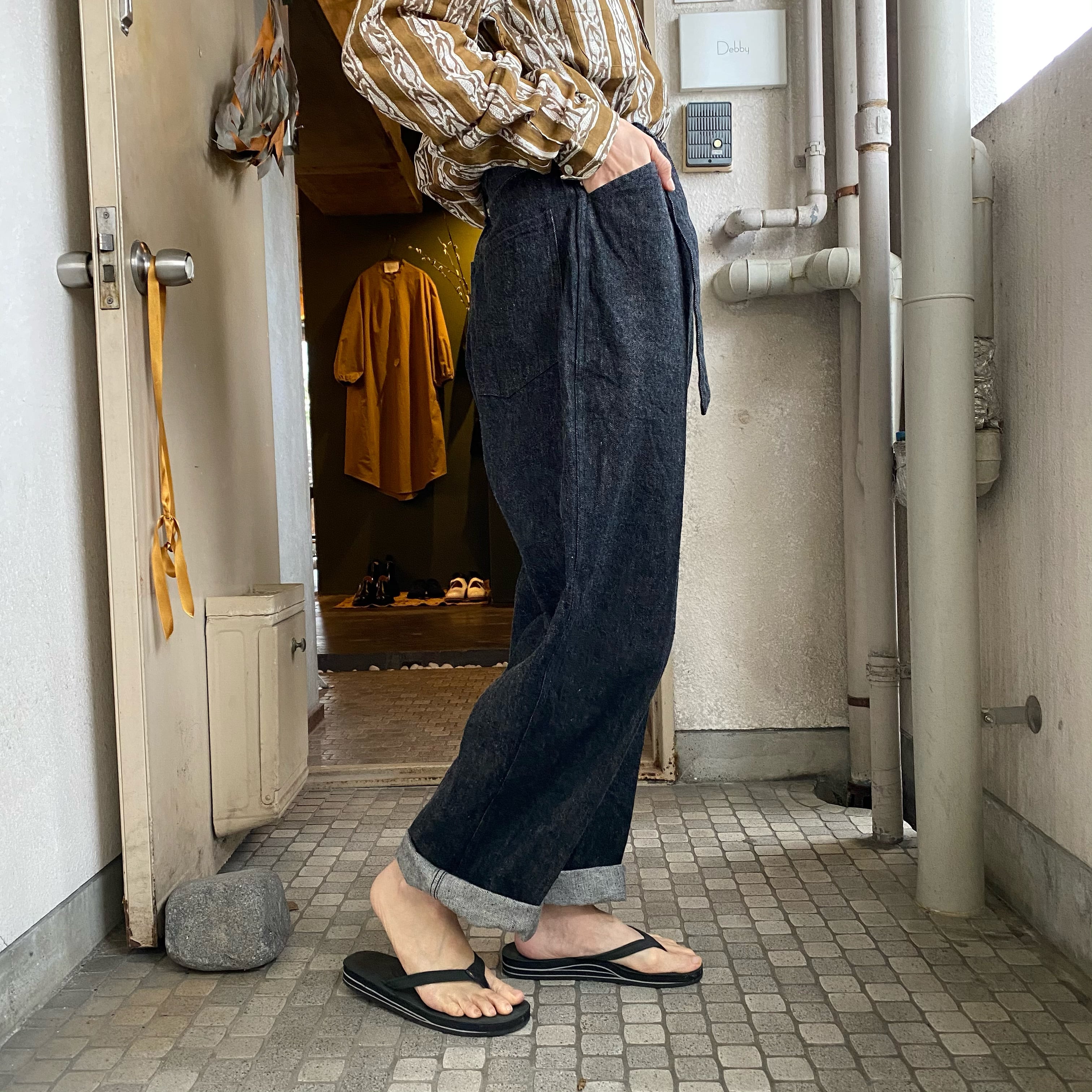 22aw 美品 COMOLI ベルテッドデニム navy Size 1-