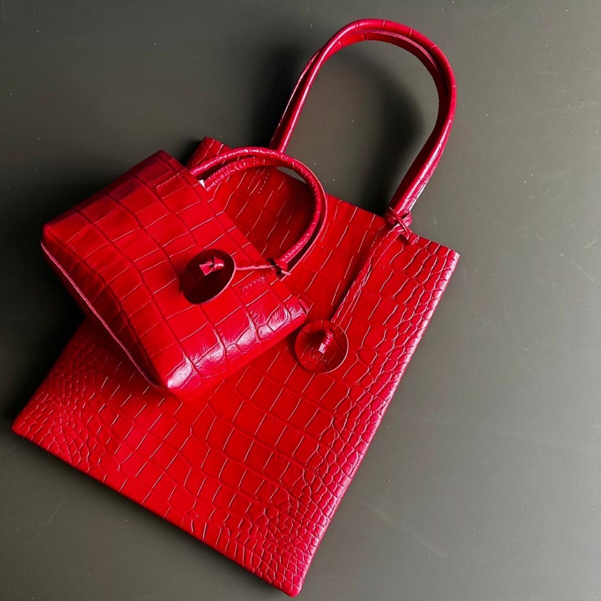 kotty サブトートバッグミニ クロコ型押しレザー | kotty