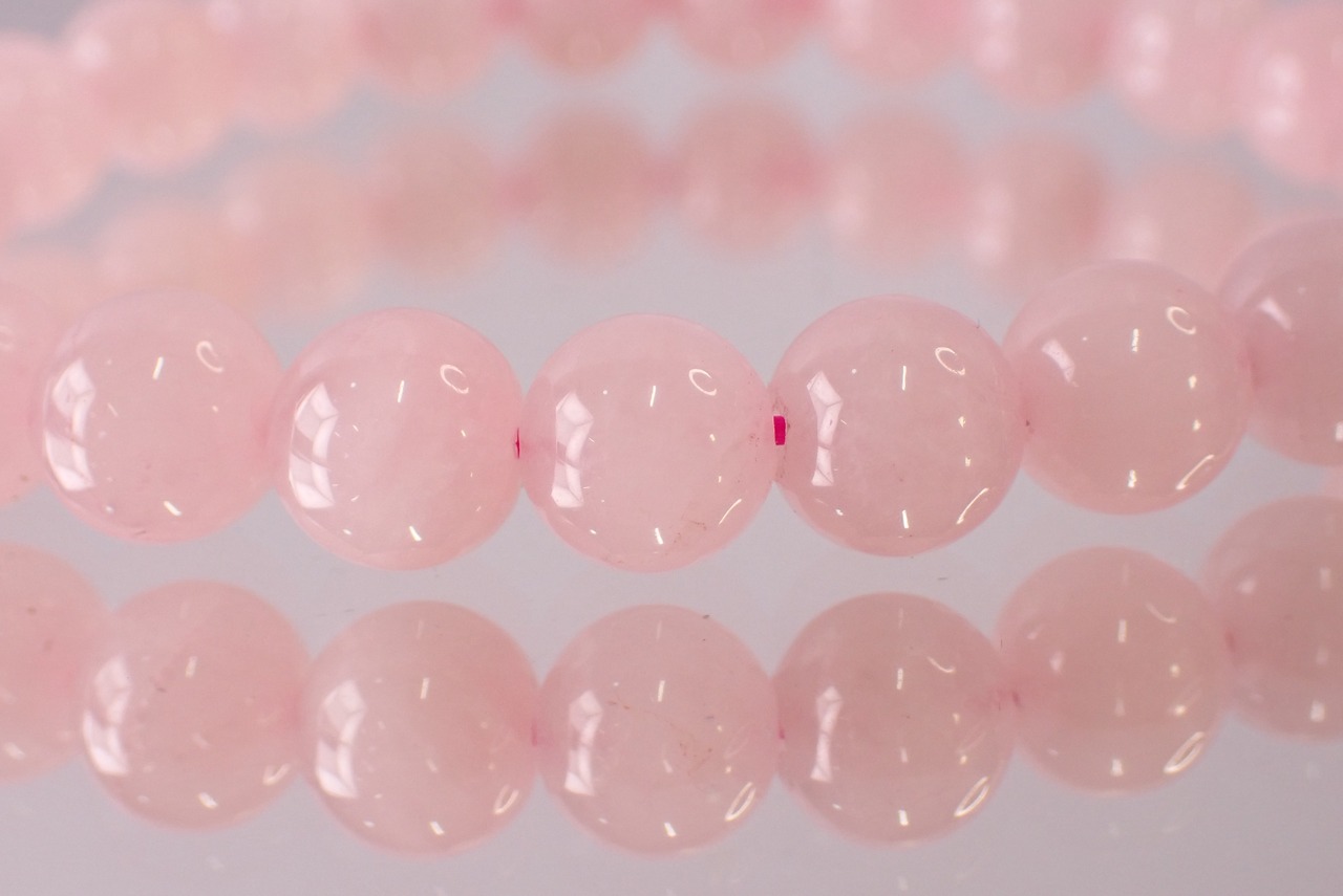 ローズクォーツブレスレット　 [D3-41]