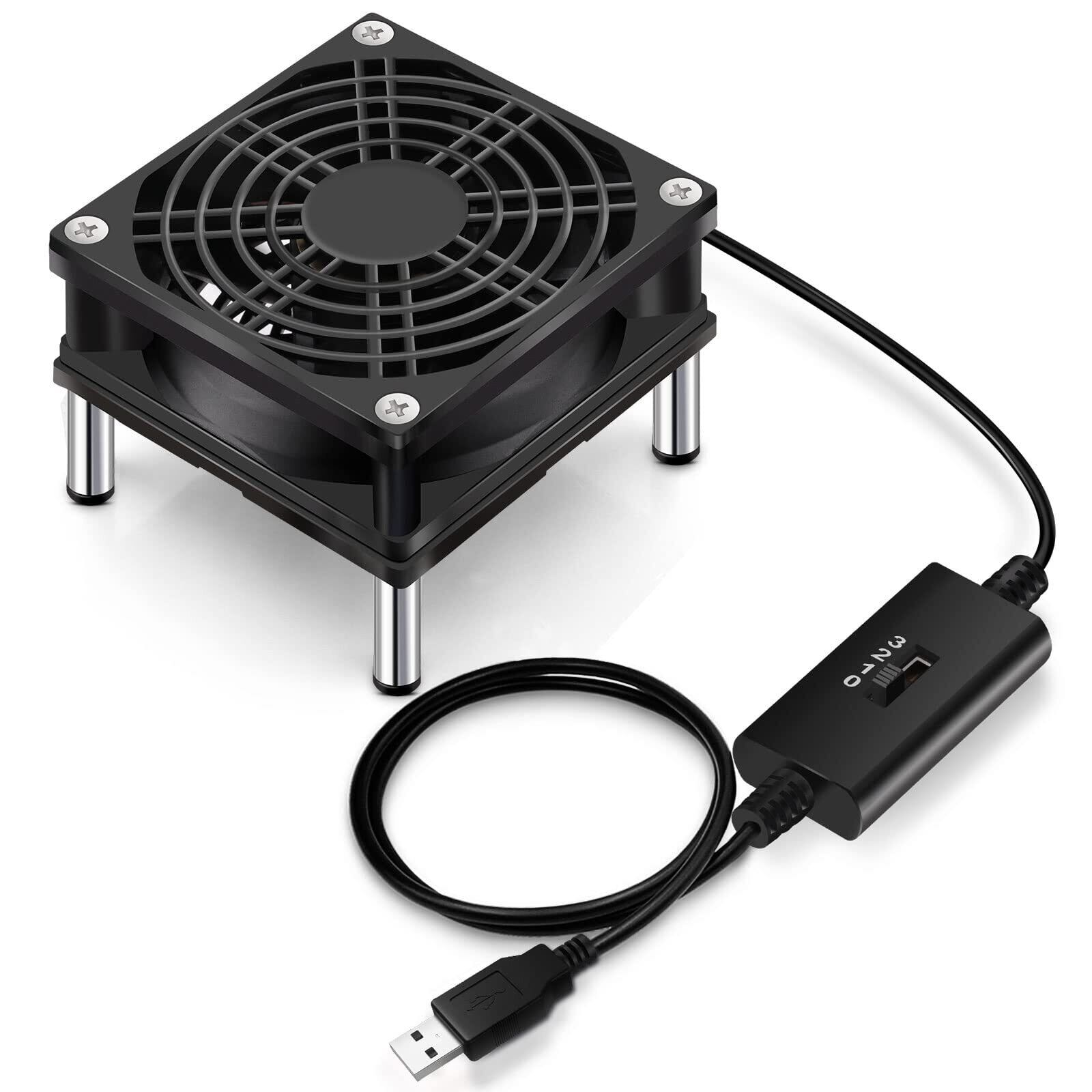 【特価処分】Mauknci USBファン 8cm 静音 5V 3段階風量調整 長時間稼働 USB 冷却ファン 80mm (組立要)