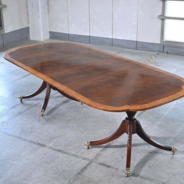 Baker/ベーカー「Historic charlston No.2539」ダイニングテーブル 120万 エクステンション シェラトン様式リビング キャスター 拡張 伸縮【中古家具/中古インテリア/USED家具ユーズド家具/リサイクル】