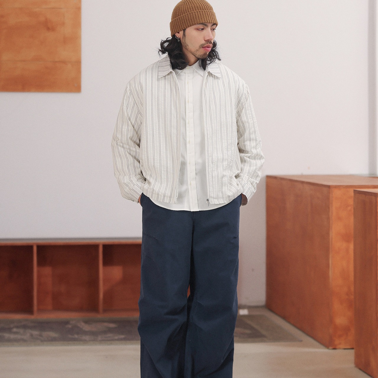 レイヤーストライプ・コットンシャツ A2070 - 4