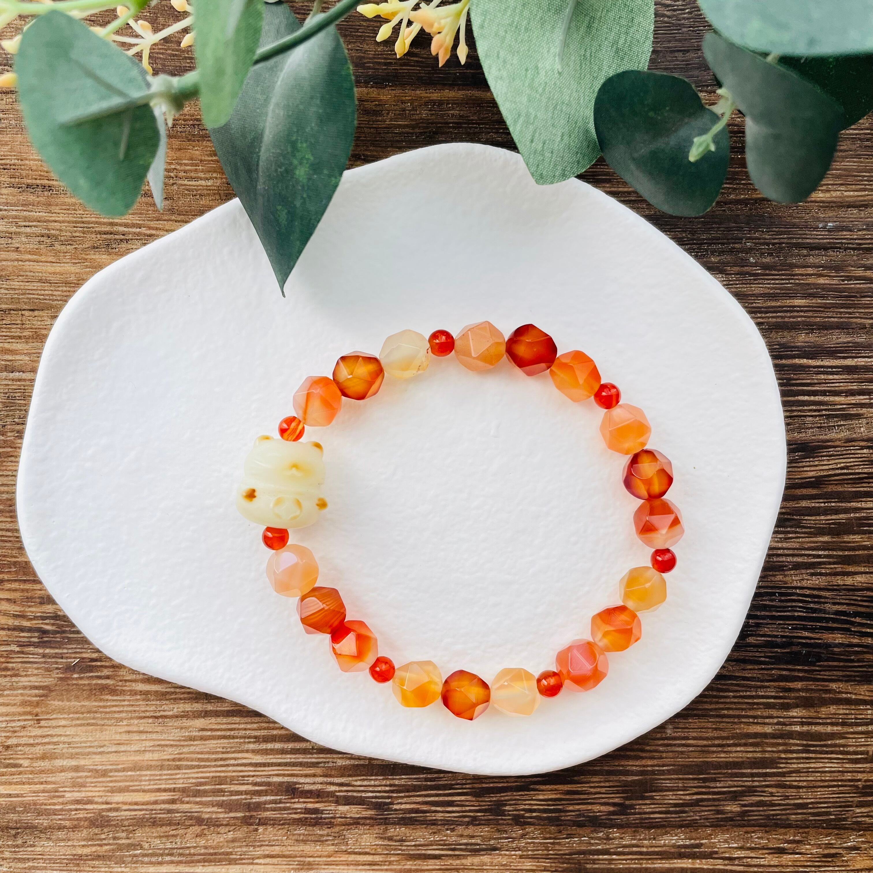 41226-②猫×パワーストーン｜ブレスレット｜人間関係改善｜ 猫雑貨 猫モチーフ 猫グッズ アクセサリー 天然石  プレゼント ギフト レディース