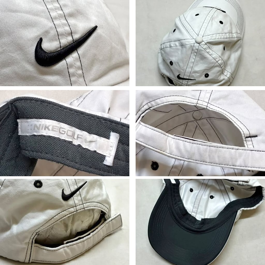 1点物◇ナイキゴルフNIKE GOLF白ベースボールキャップ帽子/古着メンズ