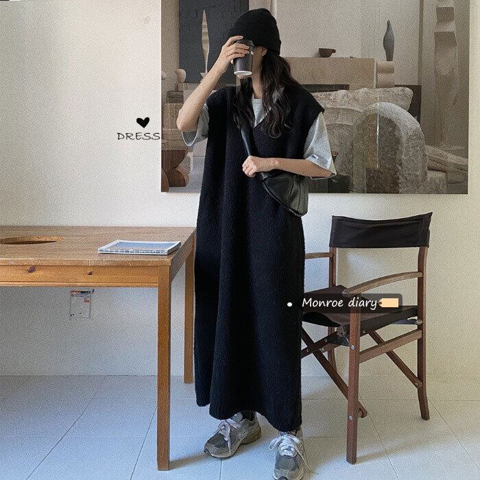 ニットドレス レディースオータムウィンターセーター スカート ロング 秋物 冬物 モンロー84840179941