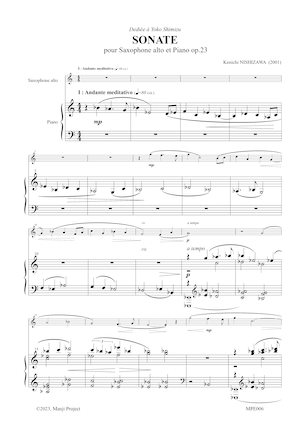 【PDF】西澤健一：アルト・サキソフォンとピアノのためのソナタ