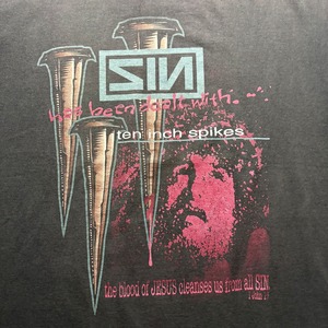 vintage 1990’s parody JESUS tee “ten inch spikes”