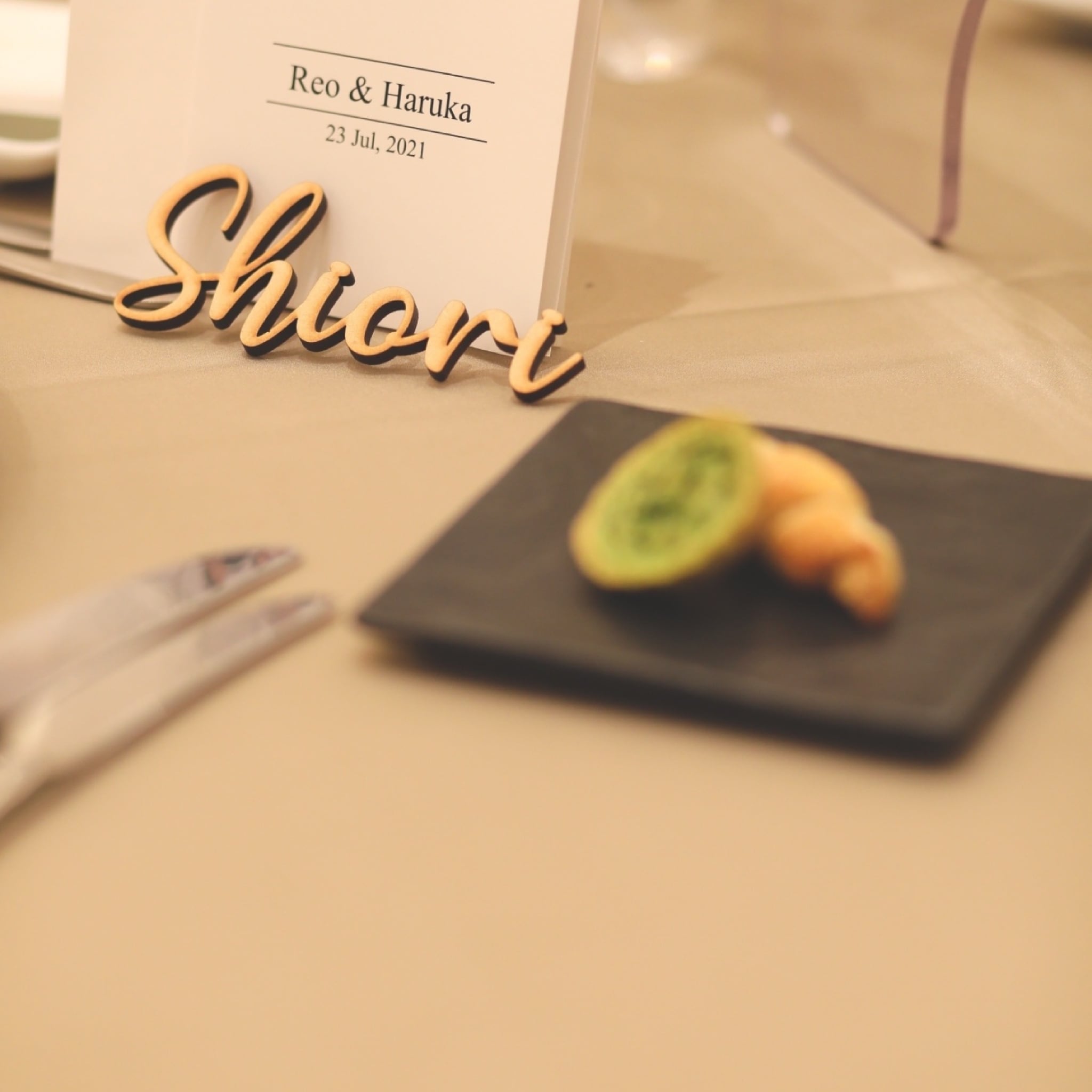 木製ネームプレート | 結婚式席札 | am works design