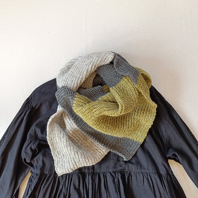 ピスタチオランダムボーダーマフラー