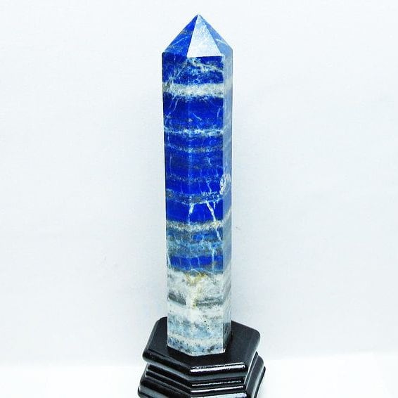ラピスラズリ 六角柱 台座付属 一点物  152-3139