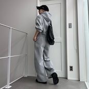 裏起毛ハーフZIPショート丈PK/グレー