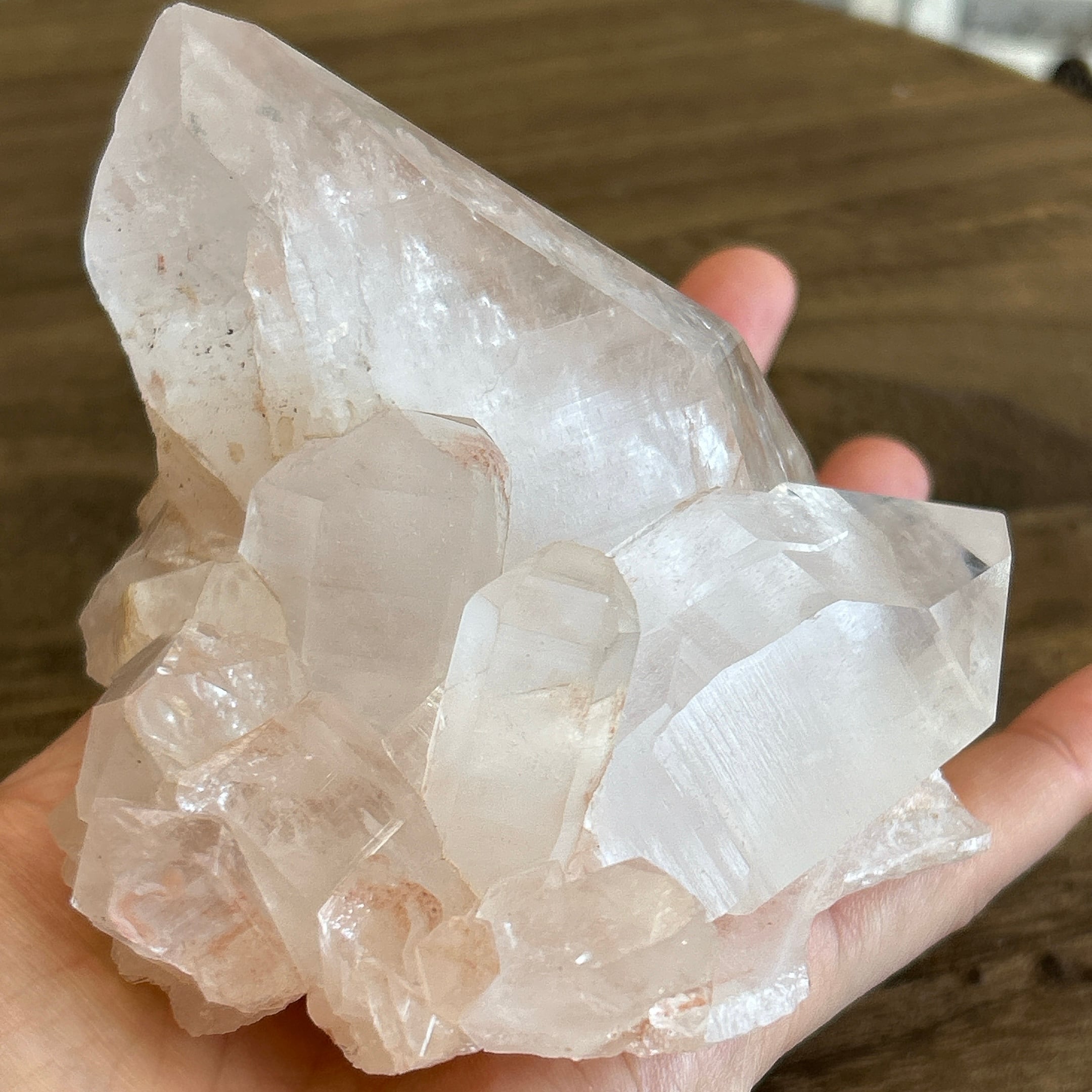 M2019☆ヒマラヤ水晶クラスター730g☆天然石　原石 インド・ヒマラヤ産】サマディークォーツ極上水晶クラスター♪原石