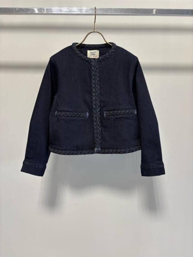 【1月中旬頃入荷次第お届けのご予約】 MARGAUX VINTAGE/マルゴーヴィンテージ 編みこみデニムジャケット MG JK - 27009 - S