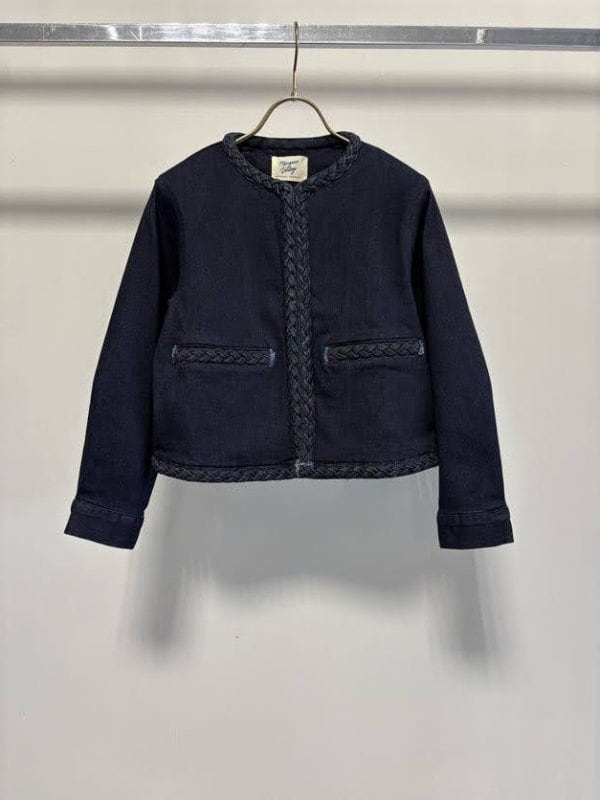 【1月中旬頃入荷次第お届けのご予約】 MARGAUX VINTAGE/マルゴーヴィンテージ 編みこみデニムジャケット MG JK - 27009 - S