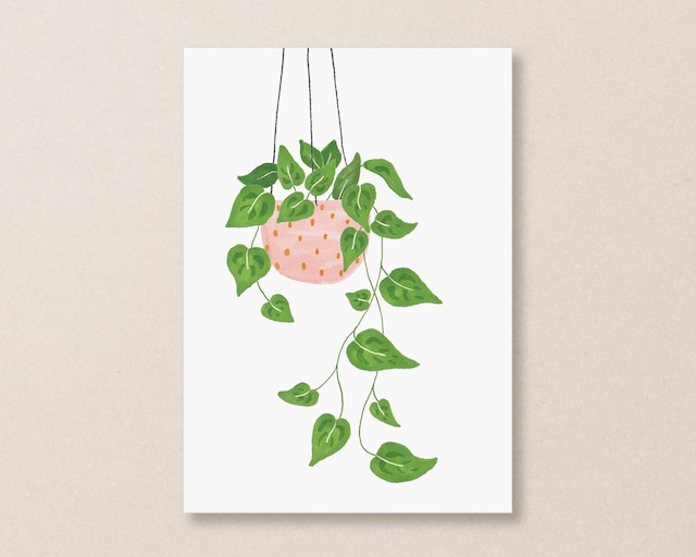 【ポストカード】Cute Hanging Houseplant