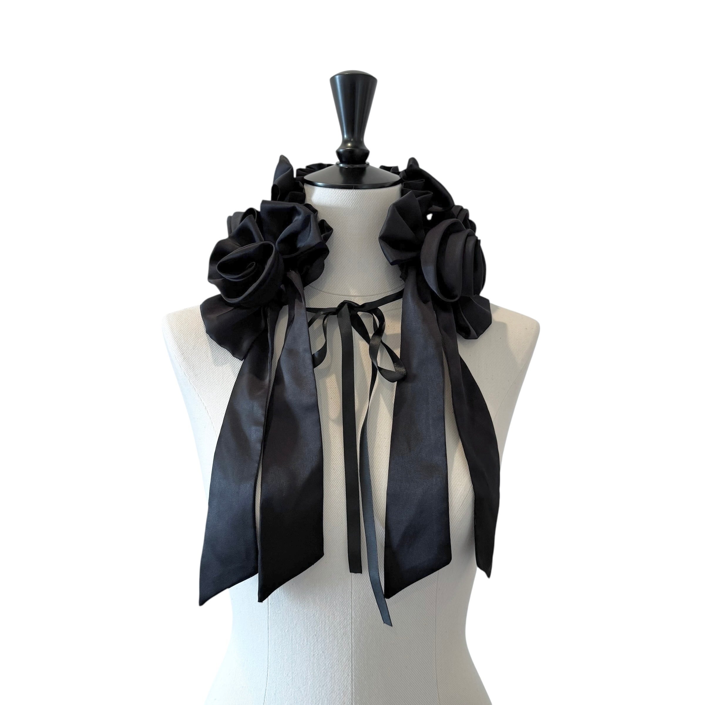 ローズリボンヘッドドレス　BLACK