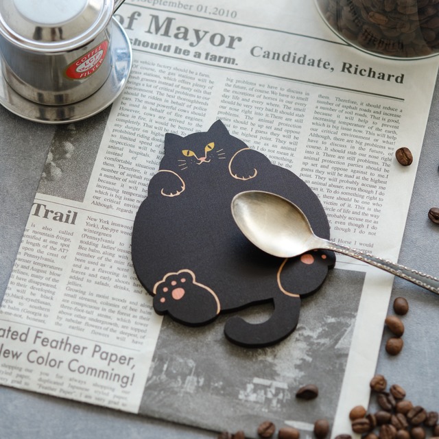 ねこまみれ 腹見せ　のあにゃん｜猫雑貨・木製コースター・ウッドプレート