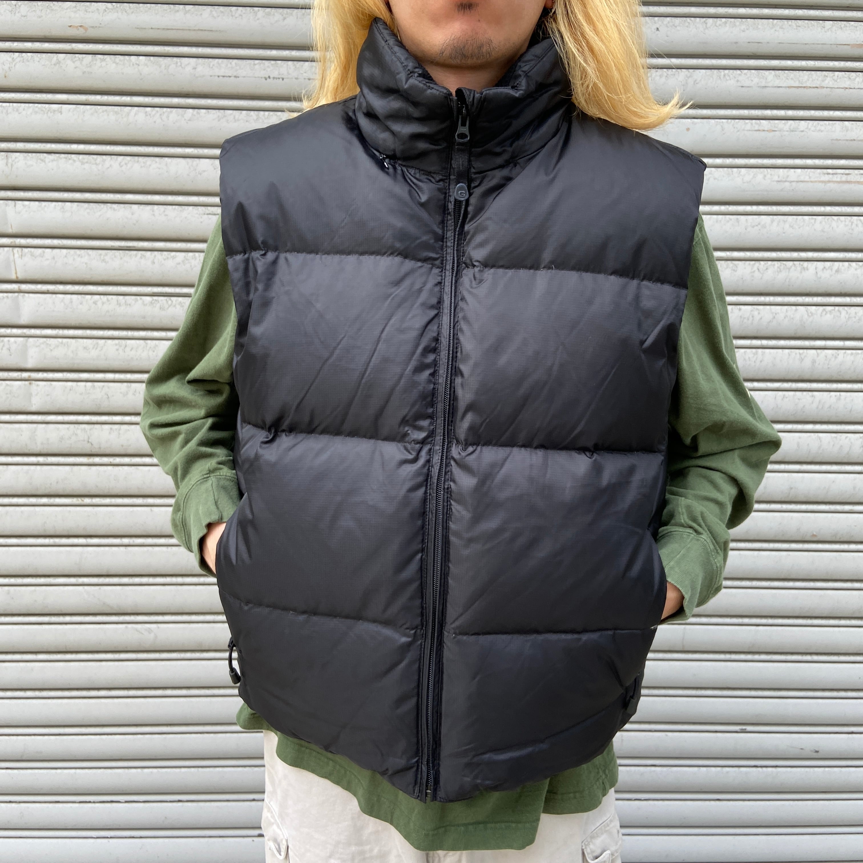 00sタグ付きデッドストック OLD GAP ダウンベスト 黒 S 内フリース