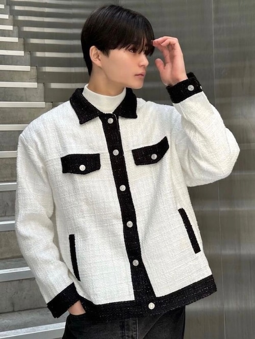 【ALUDE SELECT】 mode tweed  over jacket(2color)