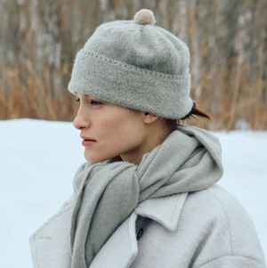 chisaki(チサキ) Emitame カシミヤセーブル miniポンポン付き ニットキャップ