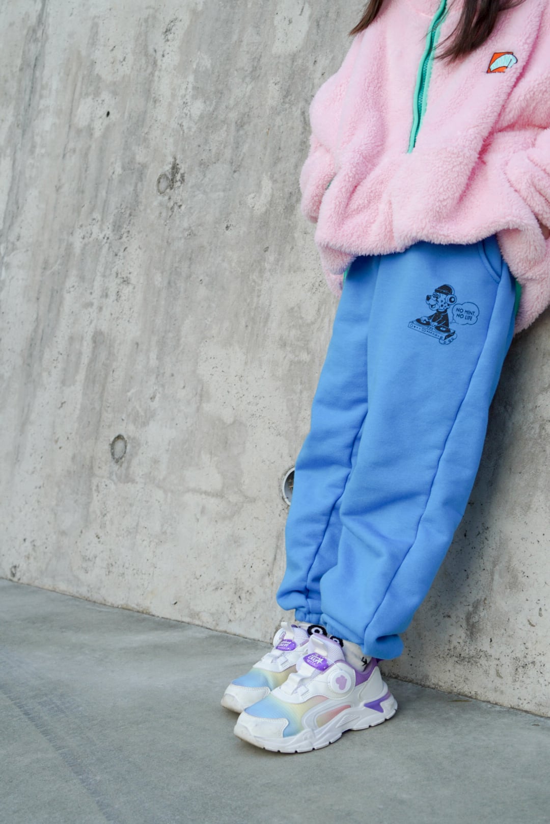 Kidsuper L スウェットパンツ キッドスーパー ミントブルー　刺繍 UE-SHITA BOX【Jr】 | MINT