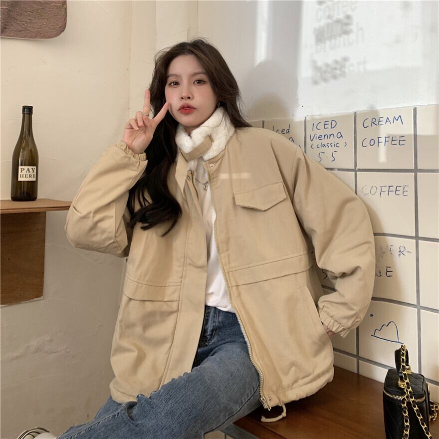 ウィンタージャケット ベルベットコート ルーズ 冬物 萌量不足37116777886