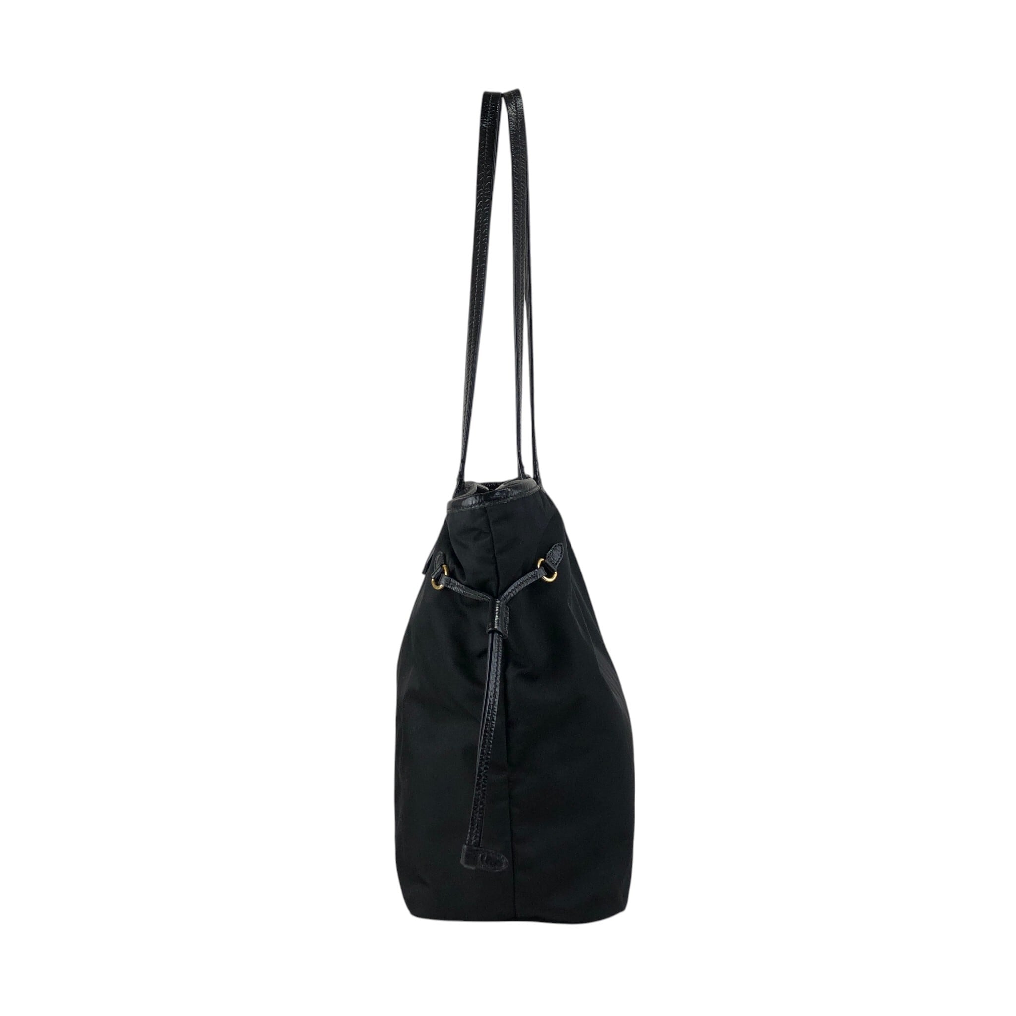 PRADA プラダ トートバッグ ブラック ロゴ ナイロン vintage