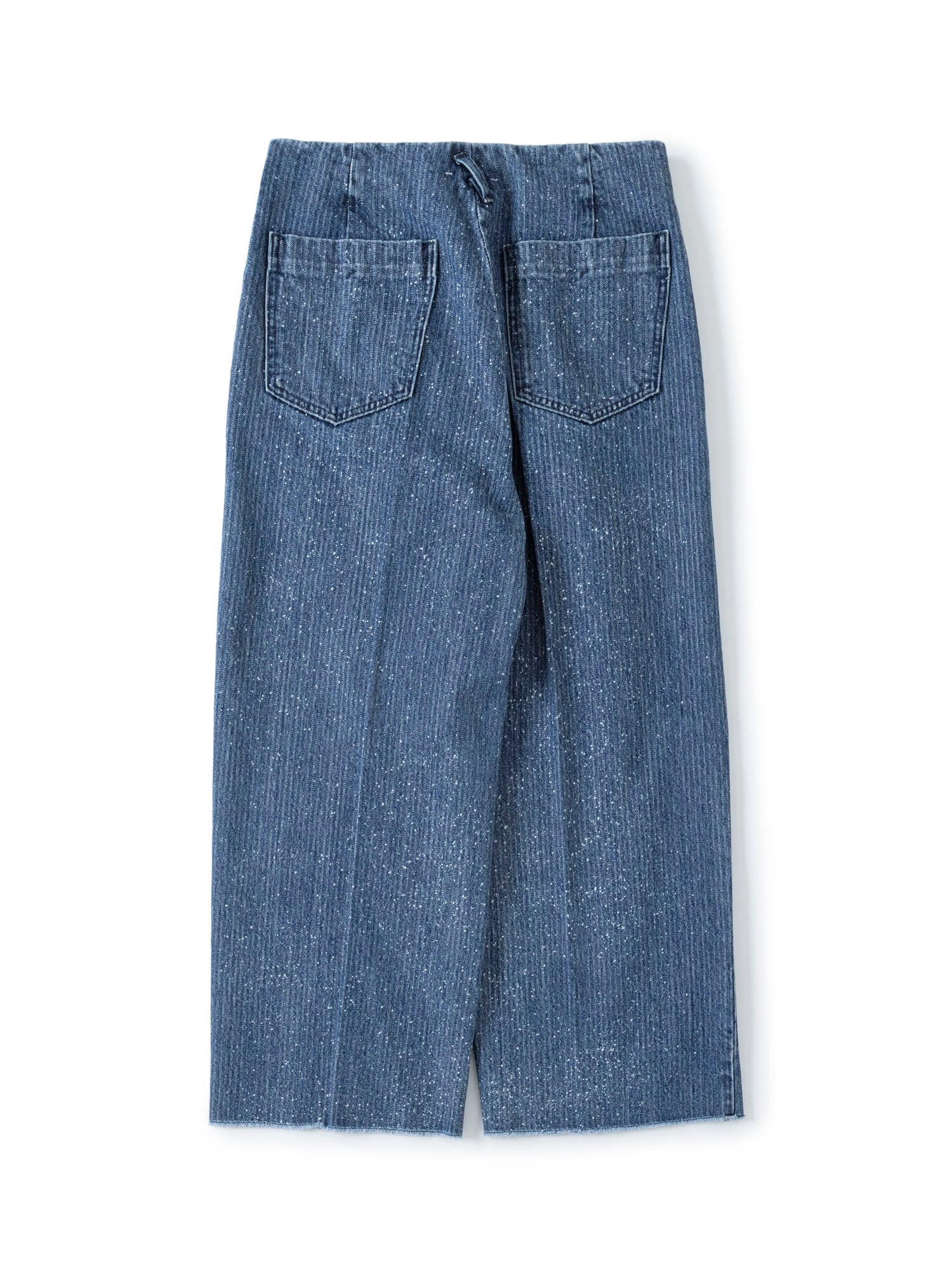 saby TUCK-BAGGY TYPE 2 - Stripe Denim Splash Vintage Wash - INDIGO