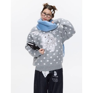 [BETWEENAND] Angel Gray Dot Soft Sweater