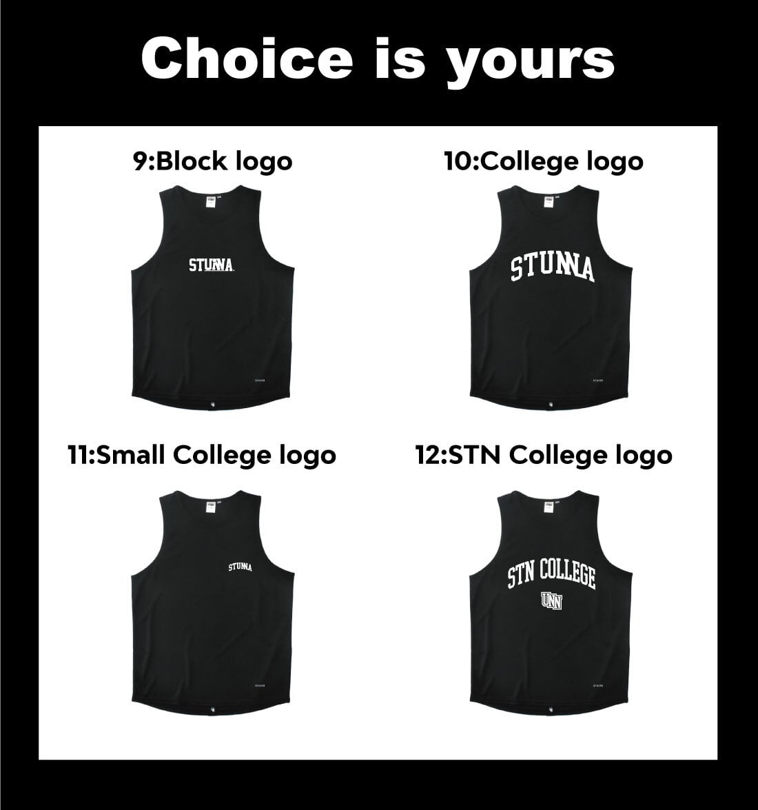 Choice is yours Tank :volt black line : ロゴ色選択、有料